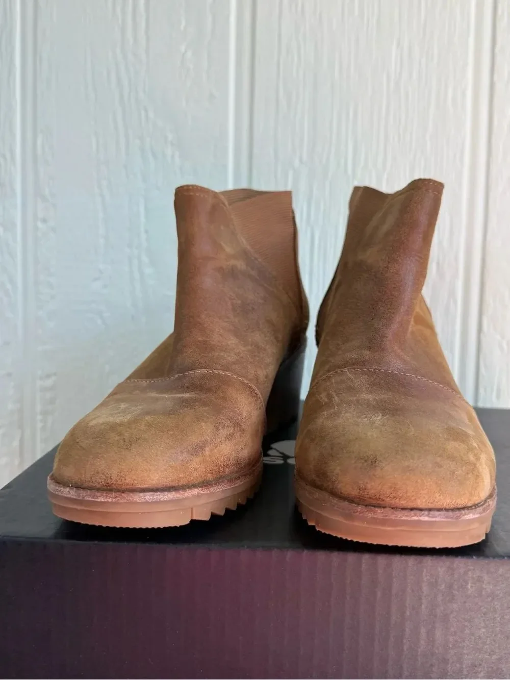 Sorel Tan Suede Chelsea Ankle Booties